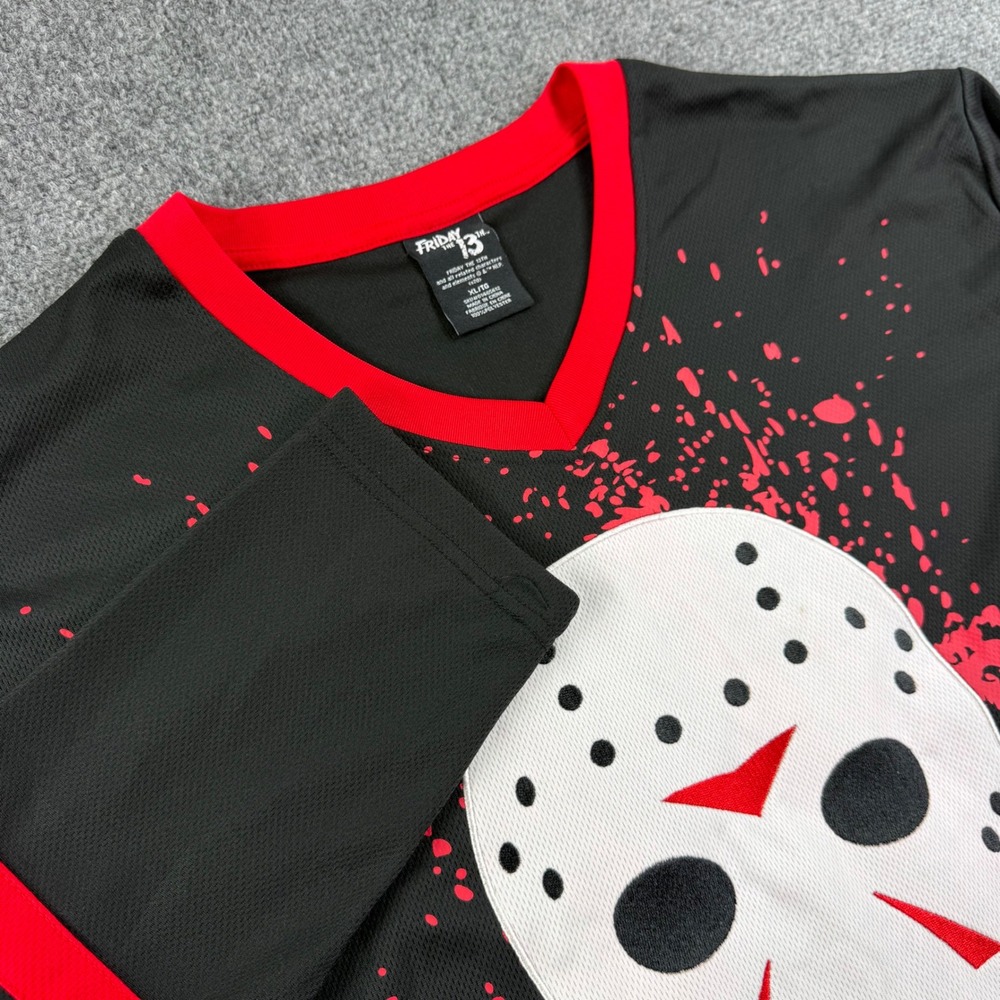 Friday The 13th Hockey Jersey XL Black Jason Voorhees Horror Movie Mens